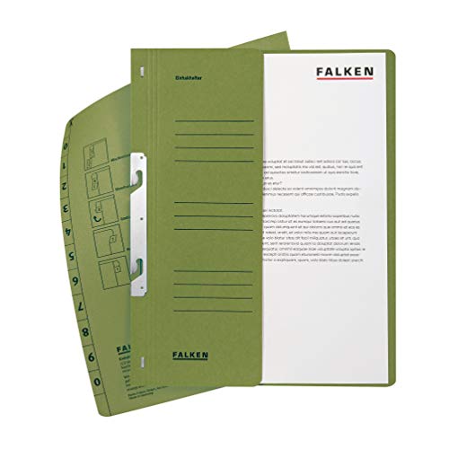 Original Falken 50er Pack Einhakhefter. Made in Germany. Aus Recycling-Karton mit halbem Vorderdeckel und Behördenheftung für DIN A4 grün Hefter Sammelmappe Dokumentenmappe Original Falken 50er Pack Einhakhefter. Made in Germany. Aus Recycling-Karton mit halbem Vorderdeckel und Behördenheftung für DIN A4 grün Hefter Sammelmappe Dokumentenmappe von FALKEN