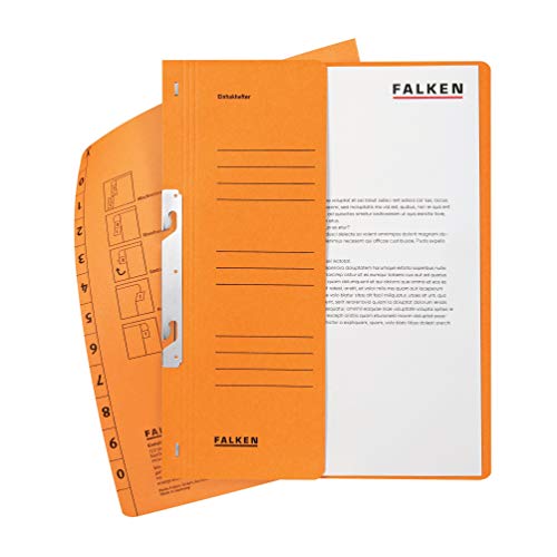 Original Falken 50er Pack Einhakhefter. Made in Germany. Aus Recycling-Karton mit halbem Vorderdeckel und Behördenheftung für DIN A4 orange Hefter Sammelmappe Dokumentenmappe Original Falken 50er Pack Einhakhefter. Made in Germany. Aus Recycling-Karton mit halbem Vorderdeckel und Behördenheftung für DIN A4 orange Hefter Sammelmappe Dokumentenmappe von FALKEN