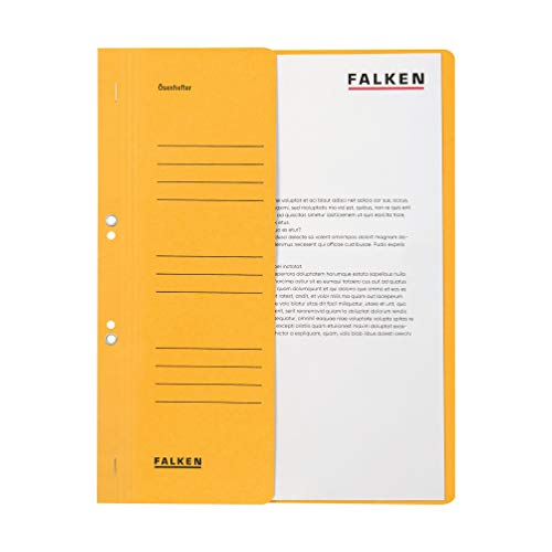 Original Falken 50er Pack Ösenhefter. Made in Germany. Aus Recycling-Karton mit halbem Vorderdeckel und Behördenheftung für DIN A4 gelb Hefter Sammelmappe Blauer Engel Original Falken 50er Pack Ösenhefter. Made in Germany. Aus Recycling-Karton mit halbem Vorderdeckel und Behördenheftung für DIN A4 gelb Hefter Sammelmappe Blauer Engel von FALKEN