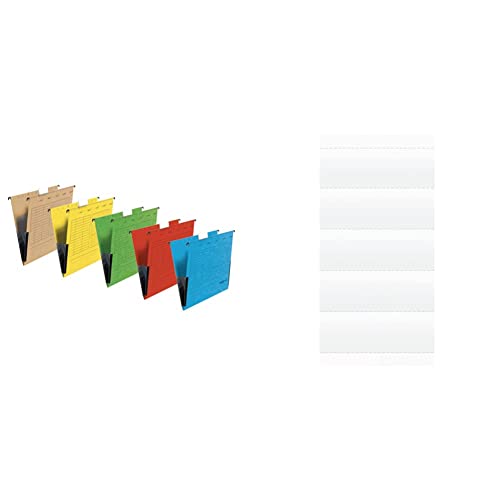 Original Falken 5er Pack Hängetasche UniReg. Aus Recycling-Karton für DIN A4 & Original 100er Pack Beschriftungsschildchen. Für Voll-Sichtreiter für alle Original Falken Hängemappe, weiß Original Falken 5er Pack Hängetasche UniReg. Aus Recycling-Karton für DIN A4 & Original 100er Pack Beschriftungsschildchen. Für Voll-Sichtreiter für alle Original Falken Hängemappe, weiß von FALKEN