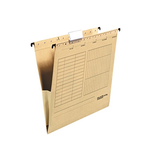 Original Falken 5er Pack Hängetasche UniReg. Made in Germany. Aus Recycling-Karton für DIN A4 mit Leinenfröschen braun Blauer Engel ideal für die lose Blatt-Ablage im Büro und der Behörde Original Falken 5er Pack Hängetasche UniReg. Made in Germany. Aus Recycling-Karton für DIN A4 mit Leinenfröschen braun Blauer Engel ideal für die lose Blatt-Ablage im Büro und der Behörde von FALKEN