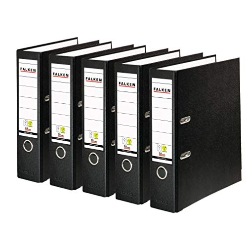 Original Falken 5er Pack PP-Color Kunststoff-Ordner. Made in Germany. 8 cm breit DIN A4 schwarz Vegan Ringordner Aktenordner Briefordner Büroordner Plastikordner Schlitzordner Original Falken 5er Pack PP-Color Kunststoff-Ordner. Made in Germany. 8 cm breit DIN A4 schwarz Vegan Ringordner Aktenordner Briefordner Büroordner Plastikordner Schlitzordner von FALKEN
