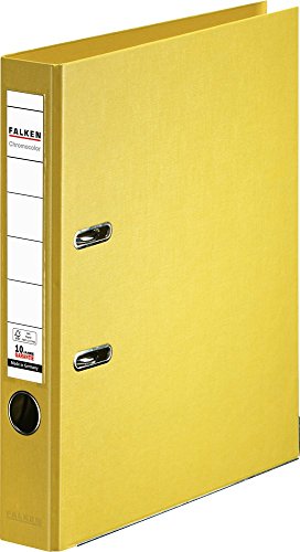 Original Falken Chromocolor Premium-Ordner. Made in Germany. Kunststoffbezug außen und innen 5 cm breit DIN A4 gelb Ringordner Aktenordner Briefordner Büroordner Plastikordner Schlitzordner Original Falken Chromocolor Premium-Ordner. Made in Germany. Kunststoffbezug außen und innen 5 cm breit DIN A4 gelb Ringordner Aktenordner Briefordner Büroordner Plastikordner Schlitzordner von FALKEN