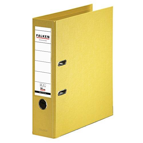 Original Falken Chromocolor Premium-Ordner. Made in Germany. Kunststoffbezug außen und innen 8 cm breit DIN A4 gelb Ringordner Aktenordner Briefordner Büroordner Plastikordner Schlitzordner Original Falken Chromocolor Premium-Ordner. Made in Germany. Kunststoffbezug außen und innen 8 cm breit DIN A4 gelb Ringordner Aktenordner Briefordner Büroordner Plastikordner Schlitzordner von FALKEN