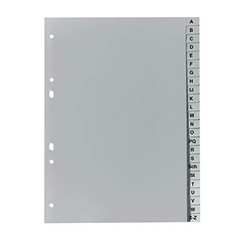 Original Falken PP Kunststoff-Register. Für DIN A5 16,3 x 21 cm volle Höhe Druck A-Z 24 Blatt grau Ringbuch Ordner Plastikregister ideal für Büro und Schule Original Falken PP Kunststoff-Register. Für DIN A5 16,3 x 21 cm volle Höhe Druck A-Z 24 Blatt grau Ringbuch Ordner Plastikregister ideal für Büro und Schule von FALKEN