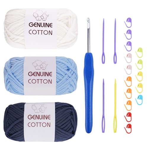 FALSKT Grobes Garn zum Häkeln, 3 x 50 g, Baumwollgarn, dicke Wolle, Häkelgarn für Anfänger, Farbe 25 FALSKT Grobes Garn zum Häkeln, 3 x 50 g, Baumwollgarn, dicke Wolle, Häkelgarn für Anfänger, Farbe 25 von FALSKT
