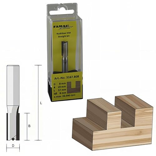 Famag Nutfräser HM mit bestückter Stirnschneide 3167.806 - 6mm - 20mm - 8mm von FAMAG