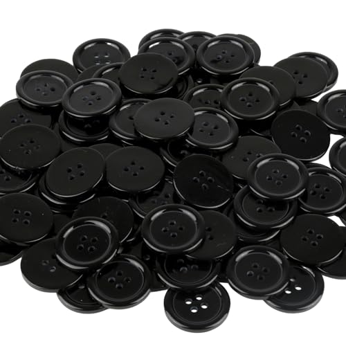 100 Stück Knöpfe Schwarz, 25mm 4 Löcher Harz Knöpfe Schwarz Hemdknöpfe Rund Nähen Knopf, Knöpfe zum Basteln, Klassisch Kinderknöpfe für Kleider Nähen Basteln Stricken DIY Handwerk und Deko 100 Stück Knöpfe Schwarz, 25mm 4 Löcher Harz Knöpfe Schwarz Hemdknöpfe Rund Nähen Knopf, Knöpfe zum Basteln, Klassisch Kinderknöpfe für Kleider Nähen Basteln Stricken DIY Handwerk und Deko von FAMCUCHE