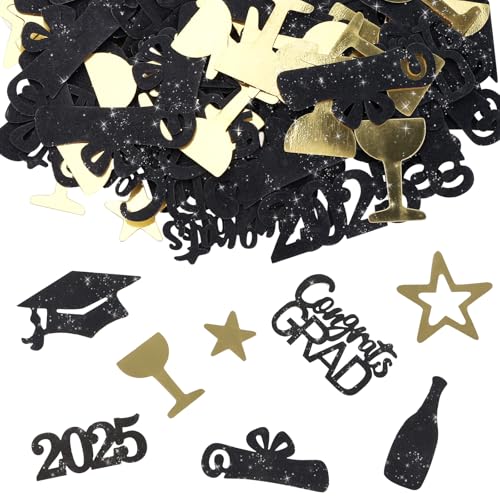 2025 Graduation Deko Konfetti Schwarz Gold, Bachelor Hut Abschlussfeier Deko 2025, 100 Stk Bachelor Deko Tischdeko, Bestandene Prüfung Geschenk für Abschlussfeiern und Prüfungserfolge 2025 Graduation Deko Konfetti Schwarz Gold, Bachelor Hut Abschlussfeier Deko 2025, 100 Stk Bachelor Deko Tischdeko, Bestandene Prüfung Geschenk für Abschlussfeiern und Prüfungserfolge von FAMCUCHE