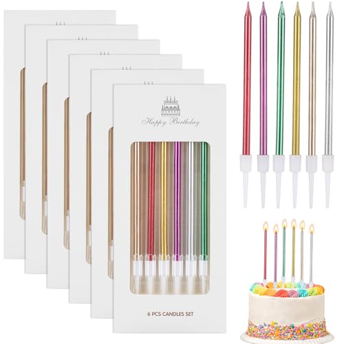 36 Stück Geburtstagskerzen Kuchen, 6 Farben Dünne Lange Tortenkerzen mit Haltern, 13cm Kerzen Geburtstag Geburtstagskerzen für Torte, Birthday Candles für Geburtstagskuchen, Partys, Hochzeiten 36 Stück Geburtstagskerzen Kuchen, 6 Farben Dünne Lange Tortenkerzen mit Haltern, 13cm Kerzen Geburtstag Geburtstagskerzen für Torte, Birthday Candles für Geburtstagskuchen, Partys, Hochzeiten von FAMCUCHE