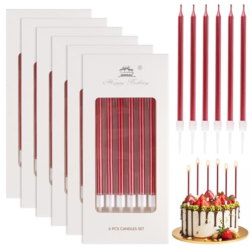 36 Stück Geburtstagskerzen Kuchen, Rot Tortenkerzen Geburtstagskerzen Für Torte, Tortenkerzen Geburtstag Kuchen Kerzen Kinder Kuchenkerzen für Geburtstagsfeier Hochzeitsparty, Abschlussfeier (Rot) von FAMCUCHE