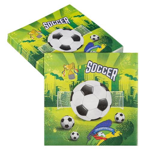40 Stück Servietten Fussball, 33x33 cm Kindergeburtstag Fussball Servietten, Kinderparty Fußball Deko, Fußball Servietten für Fussball Deko Geburtstag Kinder und Party 40 Stück Servietten Fussball, 33x33 cm Kindergeburtstag Fussball Servietten, Kinderparty Fußball Deko, Fußball Servietten für Fussball Deko Geburtstag Kinder und Party von FAMCUCHE