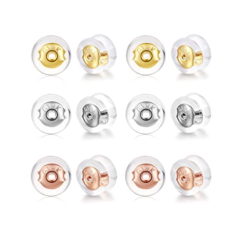 FAMIDIQGO 12 Stück Sichere Ohrring-Verschlüsse für Ohrstecker, Silikon-Ohrring-Ersatz für Ohrstecker/hängende Ohren, hypoallergene Ohrring-Verschlüsse Bolzenstecker von FAMIDIQGO
