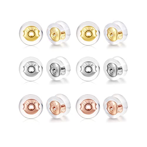 FAMIDIQGO 12 Stück Sichere Ohrring-Verschlüsse für Ohrstecker, Silikon-Ohrring-Ersatz für Ohrstecker/hängende Ohren, hypoallergene Ohrring-Verschlüsse Bolzenstecker FAMIDIQGO 12 Stück Sichere Ohrring-Verschlüsse für Ohrstecker, Silikon-Ohrring-Ersatz für Ohrstecker/hängende Ohren, hypoallergene Ohrring-Verschlüsse Bolzenstecker von FAMIDIQGO