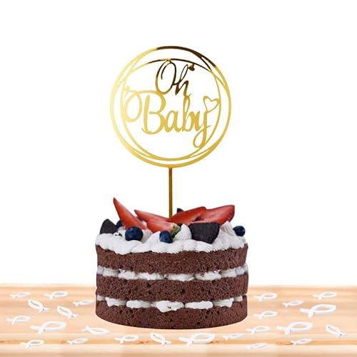 Oh Baby Kuchen Topper Kuchenstecker Kuchendeko Tortendeko für Baby Shower Baby Geburt Babyparty Gender Reveal Partydeko von FAMIDIQGO
