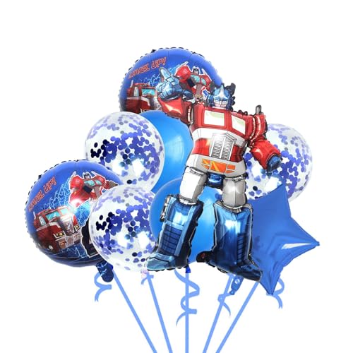 10 pcs Cartoon Ballon FAMILIO-Cartoon Kindergeburtstag Geburtstag Folienballon Ballon Helium Luftballons Dekoration Set Thema Party Dekorationen Heliumballon für Mädchen Junge von FAMILIO