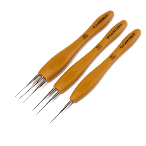FAMILOCS Dreadlocks Häkelnadel-Set mit Kunststoffgriff, 0,5 mm, Einzel-, Doppel-, Dreifach-Nadeln zum Loc Nachziehen von Verlängerungen und Wartung, 3-teiliges Set FAMILOCS Dreadlocks Häkelnadel-Set mit Kunststoffgriff, 0,5 mm, Einzel-, Doppel-, Dreifach-Nadeln zum Loc Nachziehen von Verlängerungen und Wartung, 3-teiliges Set von FAMILOCS