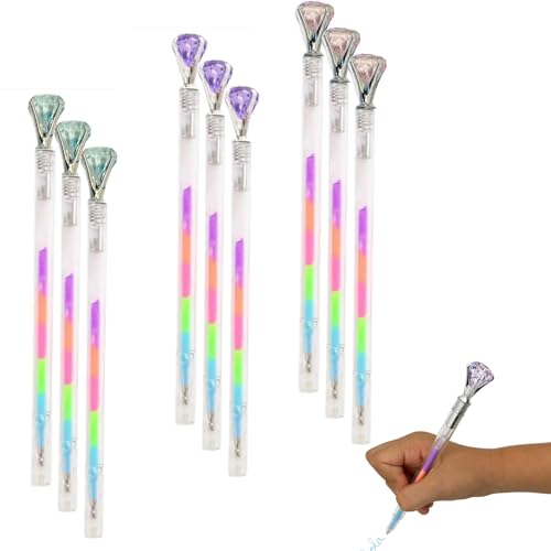 FAMU Land Diamant-Kugelschreiber – Packung mit 9 Stück, Geschenke für Geburtstag, Kinder, Schule, originelle Details für die Schule, schöne Kugelschreiber, Gastgeschenke, Kinderparty von FAMU Land