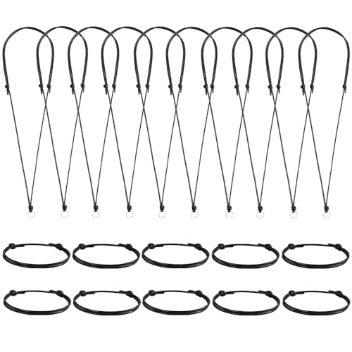 Halskettenschnur für Anhänger, Halskette, Schnur, verstellbar, geknotet, handgefertigt, mit Metallring zum Aufhängen von Anhängern, Seil, schwarze Halskettenschnur (Stil 11), 20 Stück von FANASY