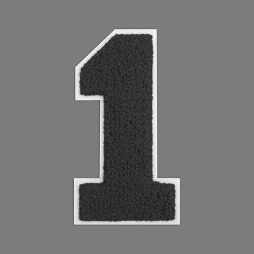 FANCIBAND 11,4 cm große schwarze große Buchstaben zum Aufbügeln auf Jacken, Chenille-Nummern, zum Aufbügeln auf Jersey, Jacke, Kapuzenpullover, Varsity-Shirt, 1 Stück FANCIBAND 11,4 cm große schwarze große Buchstaben zum Aufbügeln auf Jacken, Chenille-Nummern, zum Aufbügeln auf Jersey, Jacke, Kapuzenpullover, Varsity-Shirt, 1 Stück von FANCIBAND