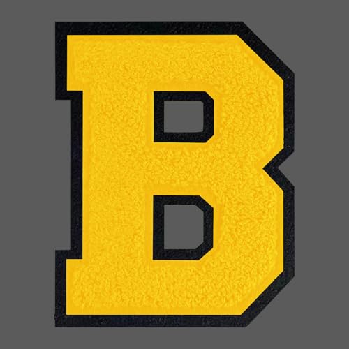 FANCIBAND 15,2 cm gelbe Buchstaben zum Aufbügeln, Varsity-Buchstaben, große Chenille-Buchstaben zum Aufbügeln, für Kleidung, Jersey, T-Shirt, Jacke, Kapuzenpullover, Varsity B von FANCIBAND