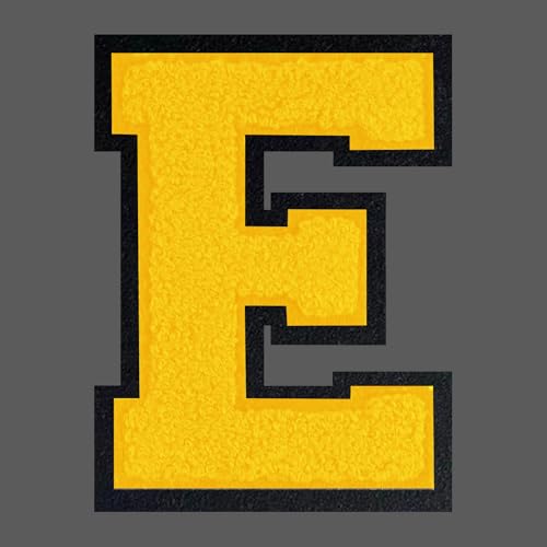 FANCIBAND 15,2 cm gelbe Buchstaben zum Aufbügeln, Varsity-Buchstaben, große Chenille-Buchstaben zum Aufbügeln, für Kleidung, Jersey, T-Shirt, Jacke, Kapuzenpullover, Varsity E FANCIBAND 15,2 cm gelbe Buchstaben zum Aufbügeln, Varsity-Buchstaben, große Chenille-Buchstaben zum Aufbügeln, für Kleidung, Jersey, T-Shirt, Jacke, Kapuzenpullover, Varsity E von FANCIBAND