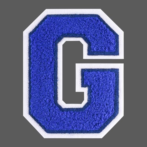 FANCIBAND 15,2 cm große blaue Buchstaben zum Aufbügeln auf Varsity-Buchstaben aus Chenille, zum Aufbügeln für Kleidung, Jersey, T-Shirt, Jacke, Kapuzenpullover, Varsity G FANCIBAND 15,2 cm große blaue Buchstaben zum Aufbügeln auf Varsity-Buchstaben aus Chenille, zum Aufbügeln für Kleidung, Jersey, T-Shirt, Jacke, Kapuzenpullover, Varsity G von FANCIBAND