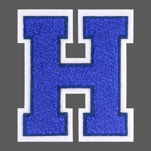 FANCIBAND 15,2 cm große blaue Buchstaben zum Aufbügeln auf Varsity-Buchstaben aus Chenille, zum Aufbügeln für Kleidung, Jersey, T-Shirt, Jacke, Kapuzenpullover, Varsity H FANCIBAND 15,2 cm große blaue Buchstaben zum Aufbügeln auf Varsity-Buchstaben aus Chenille, zum Aufbügeln für Kleidung, Jersey, T-Shirt, Jacke, Kapuzenpullover, Varsity H von FANCIBAND