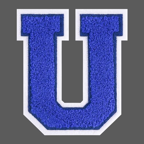 FANCIBAND 15,2 cm große blaue Buchstaben zum Aufbügeln auf Varsity-Buchstaben aus Chenille, zum Aufbügeln für Kleidung, Jersey, T-Shirt, Jacke, Kapuzenpullover, Varsity U FANCIBAND 15,2 cm große blaue Buchstaben zum Aufbügeln auf Varsity-Buchstaben aus Chenille, zum Aufbügeln für Kleidung, Jersey, T-Shirt, Jacke, Kapuzenpullover, Varsity U von FANCIBAND