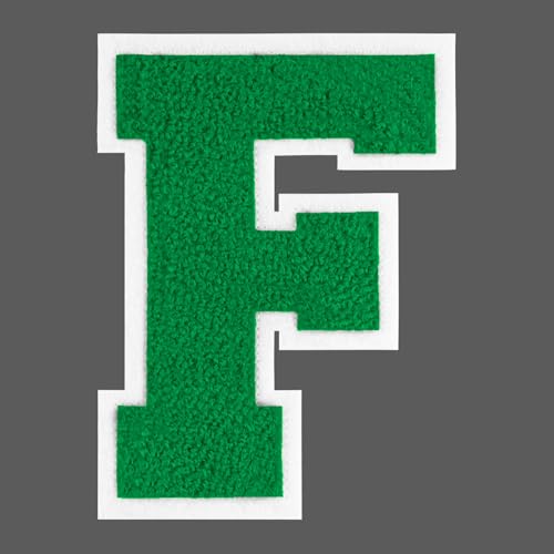 FANCIBAND 15,2 cm große grüne Buchstaben zum Aufbügeln mit Varsity-Buchstaben aus Chenille, zum Aufbügeln für Kleidung, Jersey, T-Shirt, Jacke, Kapuzenpullover, Varsity F FANCIBAND 15,2 cm große grüne Buchstaben zum Aufbügeln mit Varsity-Buchstaben aus Chenille, zum Aufbügeln für Kleidung, Jersey, T-Shirt, Jacke, Kapuzenpullover, Varsity F von FANCIBAND