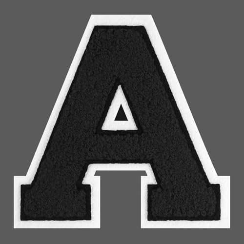 FANCIBAND 15,2 cm große schwarze Buchstaben zum Aufbügeln auf Varsity-Buchstaben aus Chenille, zum Aufbügeln für Kleidung, Jersey, T-Shirt, Jacke, Kapuzenpullover, Varsity A FANCIBAND 15,2 cm große schwarze Buchstaben zum Aufbügeln auf Varsity-Buchstaben aus Chenille, zum Aufbügeln für Kleidung, Jersey, T-Shirt, Jacke, Kapuzenpullover, Varsity A von FANCIBAND