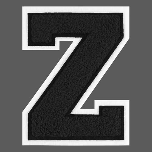 FANCIBAND 15,2 cm große schwarze Buchstaben zum Aufbügeln mit Varsity-Buchstaben aus Chenille, zum Aufbügeln für Kleidung, Jersey, T-Shirt, Jacke, Kapuzenpullover, Varsity Z FANCIBAND 15,2 cm große schwarze Buchstaben zum Aufbügeln mit Varsity-Buchstaben aus Chenille, zum Aufbügeln für Kleidung, Jersey, T-Shirt, Jacke, Kapuzenpullover, Varsity Z von FANCIBAND