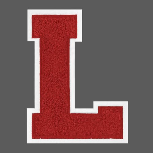 FANCIBAND 15,2 cm rote Buchstaben zum Aufbügeln, Varsity-Buchstaben, große Chenille-Buchstaben zum Aufbügeln, für Kleidung, Jersey, T-Shirt, Jacke, Kapuzenpullover, Größe L FANCIBAND 15,2 cm rote Buchstaben zum Aufbügeln, Varsity-Buchstaben, große Chenille-Buchstaben zum Aufbügeln, für Kleidung, Jersey, T-Shirt, Jacke, Kapuzenpullover, Größe L von FANCIBAND