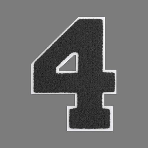 FANCIBAND 4,5 Zoll schwarze große Aufbügler Zahlen Letterman Jacke Patches Chenille Nummer Aufbügler Patches für Jersey Jacke Hoodie Varsity Shirt 4 FANCIBAND 4,5 Zoll schwarze große Aufbügler Zahlen Letterman Jacke Patches Chenille Nummer Aufbügler Patches für Jersey Jacke Hoodie Varsity Shirt 4 von FANCIBAND