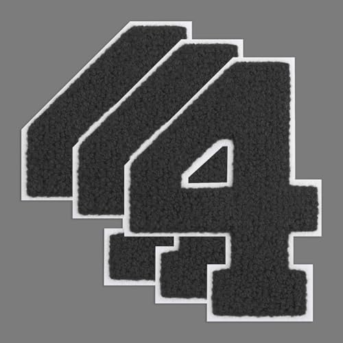 FANCIBAND Aufnäher zum Aufbügeln für Jersey, Letterman, Jacke, Chenille, 11,4 cm, Schwarz, 3 Stück FANCIBAND Aufnäher zum Aufbügeln für Jersey, Letterman, Jacke, Chenille, 11,4 cm, Schwarz, 3 Stück von FANCIBAND