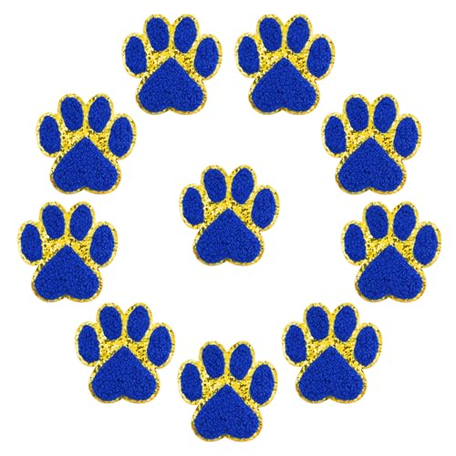 FANCIBAND Chenille-Patches mit Pfotenabdruck, selbstklebend, mit Pailletten, zum Aufkleben, für Taschen, Rucksack, Hüte, Jeans, Jacken, Kleidung, Blau, 7,9 cm, 10 Stück FANCIBAND Chenille-Patches mit Pfotenabdruck, selbstklebend, mit Pailletten, zum Aufkleben, für Taschen, Rucksack, Hüte, Jeans, Jacken, Kleidung, Blau, 7,9 cm, 10 Stück von FANCIBAND