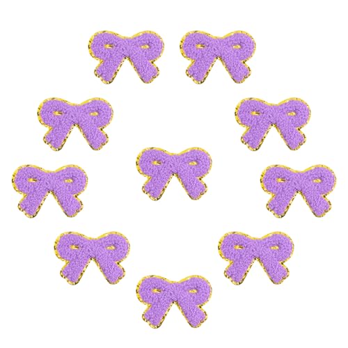FANCIBAND Chenille-Patches mit Schleife, selbstklebend, mit Pailletten, zum Aufkleben, für Taschen, Rucksäcke, Hüte, Jeans, Jacken, Kleidung, Lila, 7,9 cm, 10 Stück FANCIBAND Chenille-Patches mit Schleife, selbstklebend, mit Pailletten, zum Aufkleben, für Taschen, Rucksäcke, Hüte, Jeans, Jacken, Kleidung, Lila, 7,9 cm, 10 Stück von FANCIBAND