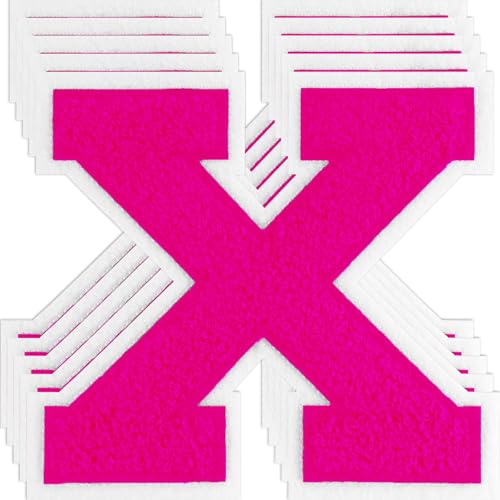 FANCIBAND Letterman-Jacken-Flicken zum Aufbügeln, 11,4 cm, Rosa, Buchstaben zum Aufbügeln, Chenille, Varsity-Buchstaben, Patch für Kleidung, Jacke, Kapuzenpullover, Varsity X, 5 Stück FANCIBAND Letterman-Jacken-Flicken zum Aufbügeln, 11,4 cm, Rosa, Buchstaben zum Aufbügeln, Chenille, Varsity-Buchstaben, Patch für Kleidung, Jacke, Kapuzenpullover, Varsity X, 5 Stück von FANCIBAND