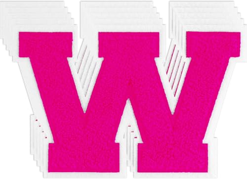 FANCIBAND Letterman-Jacken-Flicken zum Aufbügeln, 11,4 cm, Rosa, Buchstaben zum Aufbügeln, Chenille, Varsity-Buchstaben für Kleidung, Jacke, Kapuzenpullover, Varsity W, 5 Stück FANCIBAND Letterman-Jacken-Flicken zum Aufbügeln, 11,4 cm, Rosa, Buchstaben zum Aufbügeln, Chenille, Varsity-Buchstaben für Kleidung, Jacke, Kapuzenpullover, Varsity W, 5 Stück von FANCIBAND