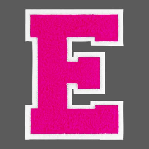 FANCIBAND Letterman-Jacken-Flicken zum Aufbügeln, 11,4 cm, Rosa, zum Aufbügeln für Kleidung, Jacken, Kapuzenpullover, Varsity E von FANCIBAND