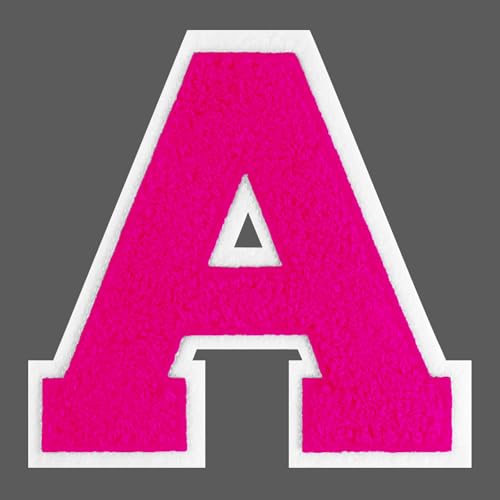 FANCIBAND Letterman-Jacken-Flicken zum Aufbügeln, 11,4 cm, rosa Buchstaben zum Aufbügeln, Chenille, Varsity-Buchstaben, Patch für Kleidung, Jacke, Kapuzenpullover, Varsity A von FANCIBAND