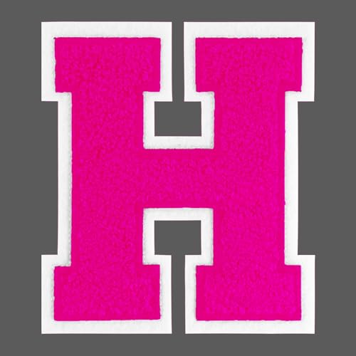FANCIBAND Letterman-Jacken-Flicken zum Aufbügeln, 11,4 cm, rosa Buchstaben zum Aufbügeln, Chenille, Varsity-Buchstaben, Patch für Kleidung, Jacke, Kapuzenpullover, Varsity H FANCIBAND Letterman-Jacken-Flicken zum Aufbügeln, 11,4 cm, rosa Buchstaben zum Aufbügeln, Chenille, Varsity-Buchstaben, Patch für Kleidung, Jacke, Kapuzenpullover, Varsity H von FANCIBAND