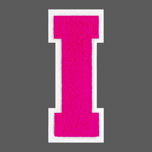 FANCIBAND Letterman-Jacken-Flicken zum Aufbügeln, 11,4 cm, rosa Buchstaben zum Aufbügeln, Chenille, Varsity-Buchstaben, Patch für Kleidung, Jacke, Kapuzenpullover, Varsity I von FANCIBAND