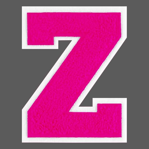 FANCIBAND Letterman-Jacken-Flicken zum Aufbügeln, 11,4 cm, rosa Buchstaben zum Aufbügeln, Chenille, Varsity-Buchstaben, Patch für Kleidung, Jacke, Kapuzenpullover, Varsity Z FANCIBAND Letterman-Jacken-Flicken zum Aufbügeln, 11,4 cm, rosa Buchstaben zum Aufbügeln, Chenille, Varsity-Buchstaben, Patch für Kleidung, Jacke, Kapuzenpullover, Varsity Z von FANCIBAND