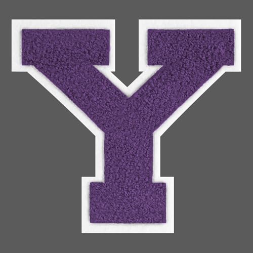 FANCIBAND Letterman-Jacken-Flicken zum Aufbügeln für Kleidung, Chenille, Varsity-Buchstaben, Flicken für Kleidung, Jacke, Kapuzenpullover, Größe Y, 11,4 cm, Violett von FANCIBAND