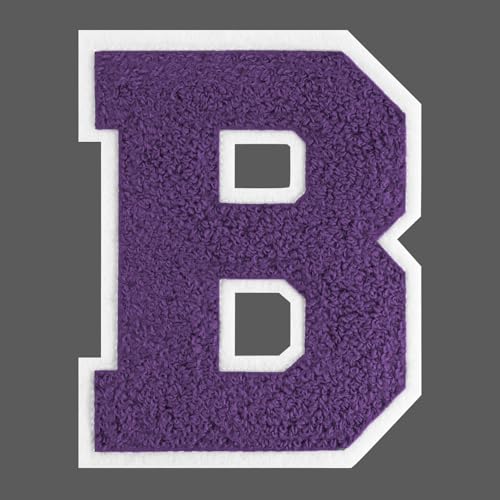 FANCIBAND Letterman-Jacken-Flicken zum Aufbügeln für Kleidung, Chenille, Varsity-Buchstaben, Flicken für Kleidung, Jacke, Kapuzenpullover, Varsity B, 11,4 cm, Violett von FANCIBAND