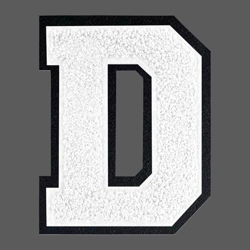FANCIBAND Weiße Buchstaben zum Aufbügeln, 15,2 cm, große Chenille-Buchstaben zum Aufbügeln, für Kleidung, Jersey, T-Shirt, Jacke, Kapuzenpullover, Varsity D FANCIBAND Weiße Buchstaben zum Aufbügeln, 15,2 cm, große Chenille-Buchstaben zum Aufbügeln, für Kleidung, Jersey, T-Shirt, Jacke, Kapuzenpullover, Varsity D von FANCIBAND