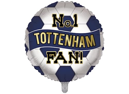 FANCYDRESSCOZ Tottenham Ballon Zahl 1 Tottenham Fan Geburtstag Folienballon Nr. 1 Tottenham Fan Ballon - Navy und Weiß von FANCYDRESSCOZ
