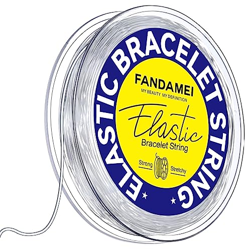 1 mm elastische Armbandschnur, Fandamei Kristall-Stretch-Perlenschnur für Armbänder, Schmuckherstellung, transparente, transparenter Faden für die Herstellung von Armbändern, Halsketten von FANDAMEI