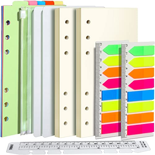 FANDAMEI A6 Papier Blanko Nachfüllpapiere Set, 6 Löcher Personal Nachfüllbare Notizpapier 90 Blätter, 7 Stk. Trennblätter A6, 320 Stk. Haftnotizen, 15 CM Lineal A6, 1 Stk. Umschlägbeutel FANDAMEI A6 Papier Blanko Nachfüllpapiere Set, 6 Löcher Personal Nachfüllbare Notizpapier 90 Blätter, 7 Stk. Trennblätter A6, 320 Stk. Haftnotizen, 15 CM Lineal A6, 1 Stk. Umschlägbeutel von FANDAMEI